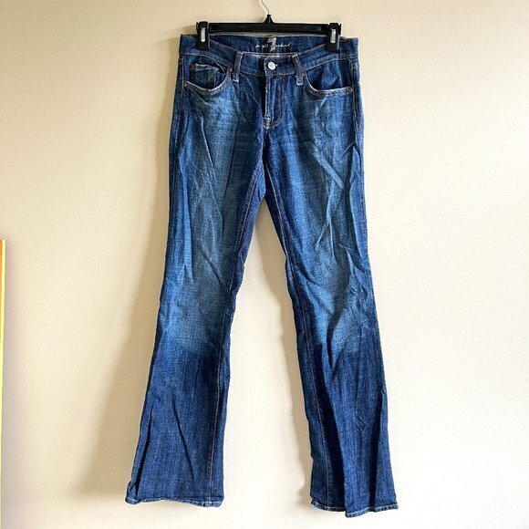7 For All Mankind‎ Denim Jeans Womens Size 26 U075055U-055U Bootcut - Picture 1 of 7